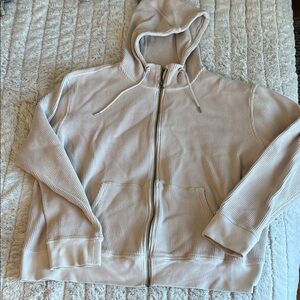 L.L. Bean Beige Ribbed Hoodie